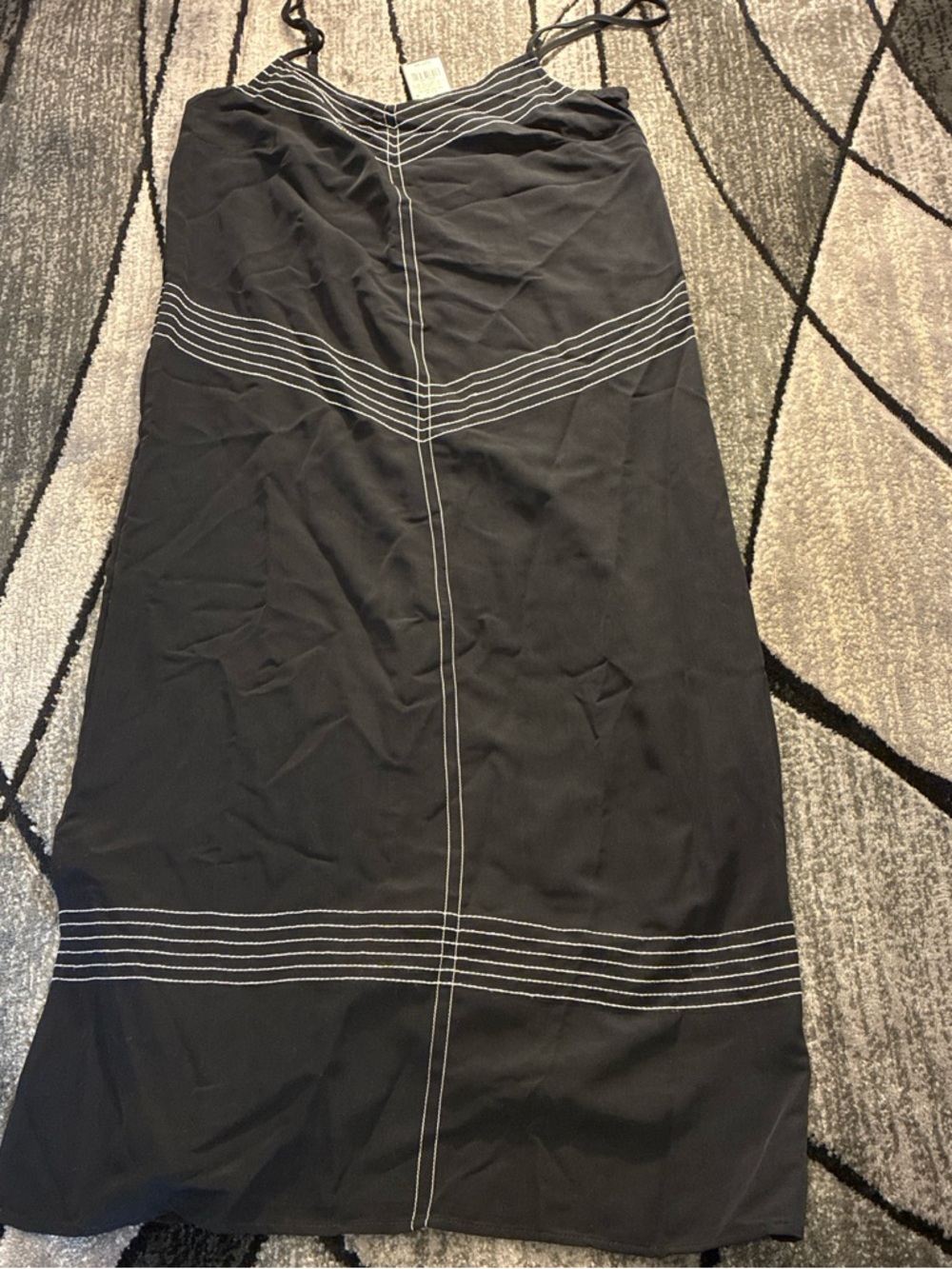 Black  Dress with White Contrast Stitching